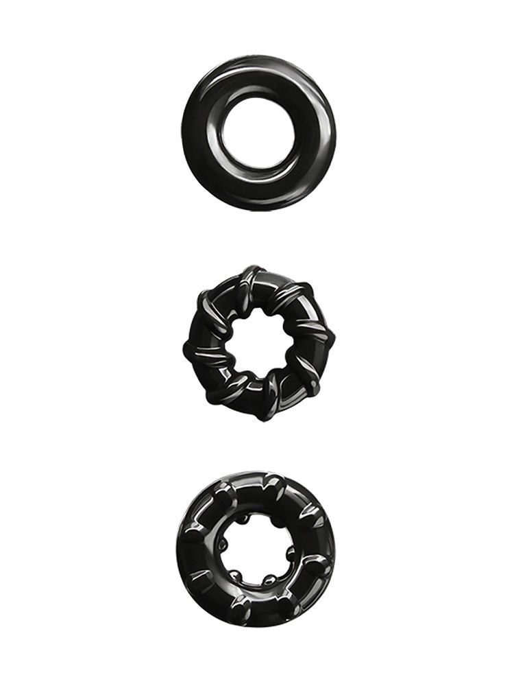 Renegade Dyno Rings: Penisring 3er Set, schwarz