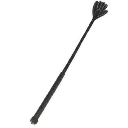 Gerte mit Leder-Handspitze, schwarz Gerte mit Leder-Handspitze, schwarz