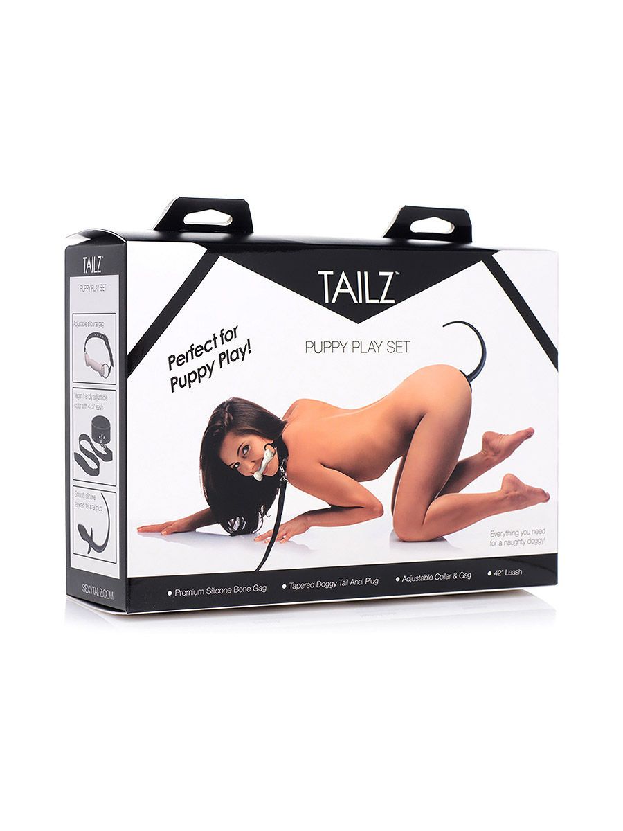 Tailz Puppy Play Set: 4-teiliges Toyset Hund, schwarz