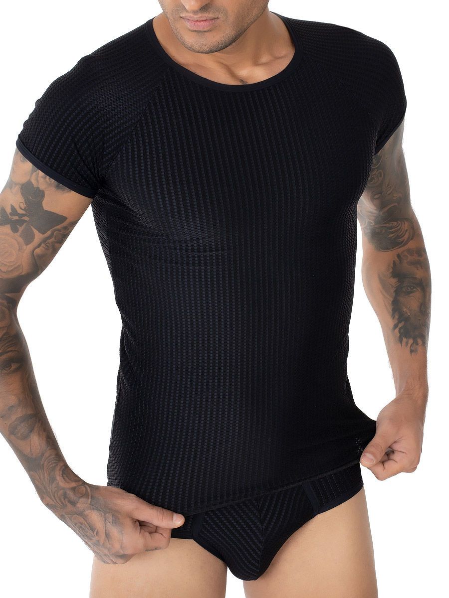 Eros Veneziani Nero: T-Shirt, schwarz (M/L)