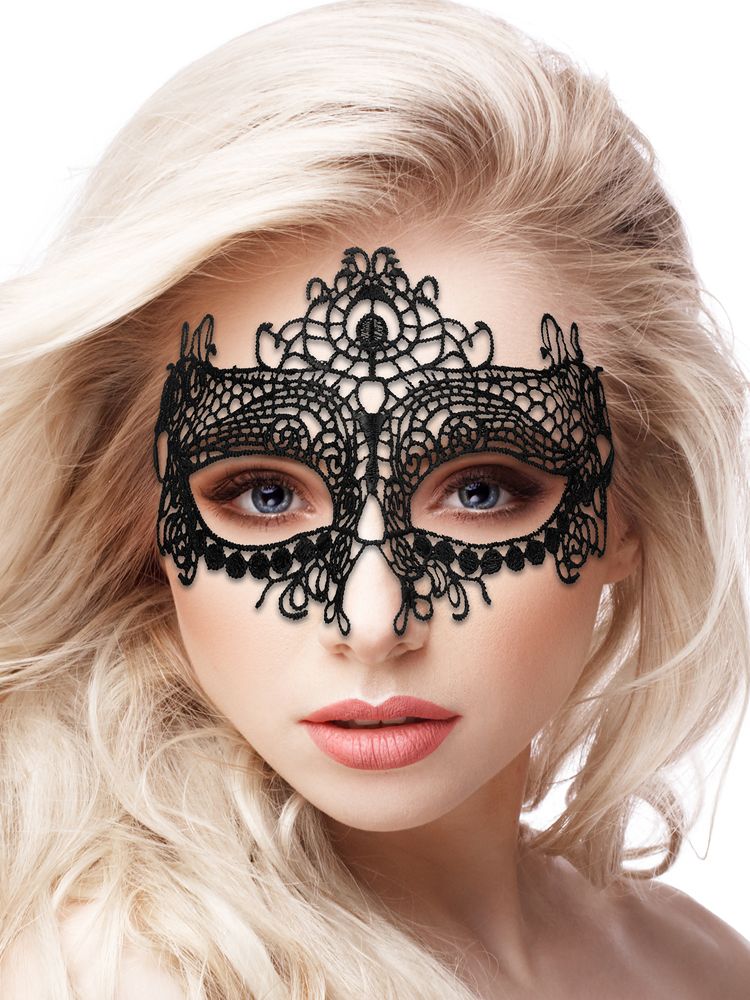 Ouch! Maske: Queen Black Lace, schwarz