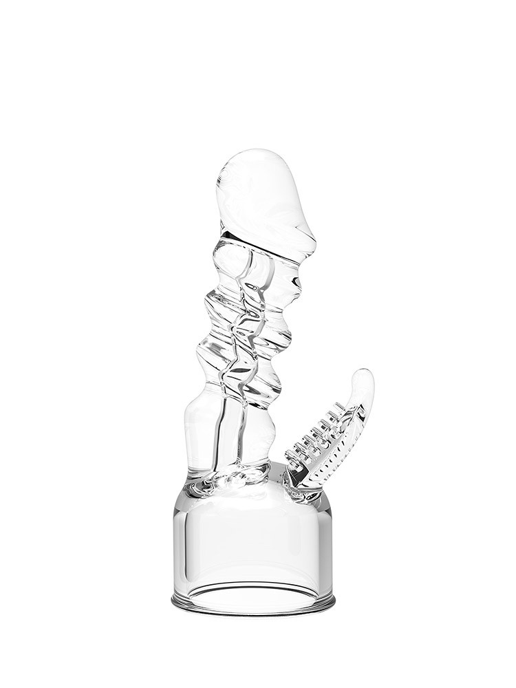 Power Wand Super Dong: Vibratoraufsatz, transparent