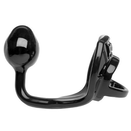 Perfect Fit Armour Tug Lock: Penisring mit Analplug, schwarz Perfect Fit Armour Tug Lock: Penisring mit Analplug, schwarz