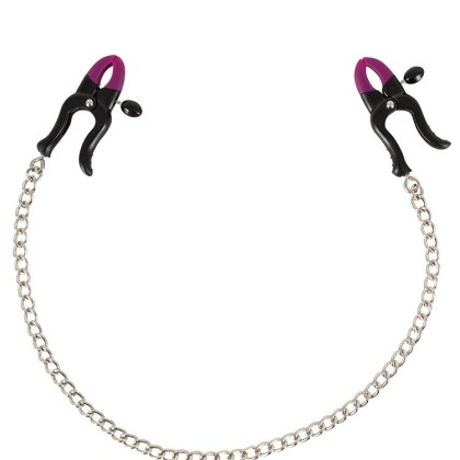 Bad Kitty Silikon-Nippelklemmen, schwarz/lila Bad Kitty Silikon-Nippelklemmen, schwarz/lila