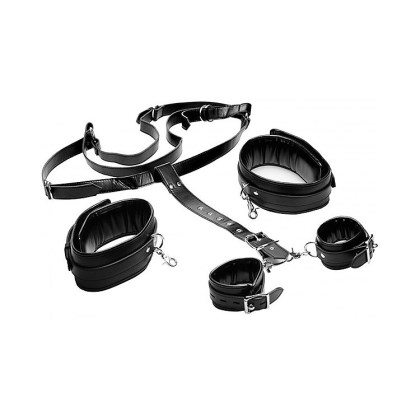 Strict Thigh Sling with Wristcuffs: Fesselgeschirr, schwarz Strict Thigh Sling with Wristcuffs: Fesselgeschirr, schwarz