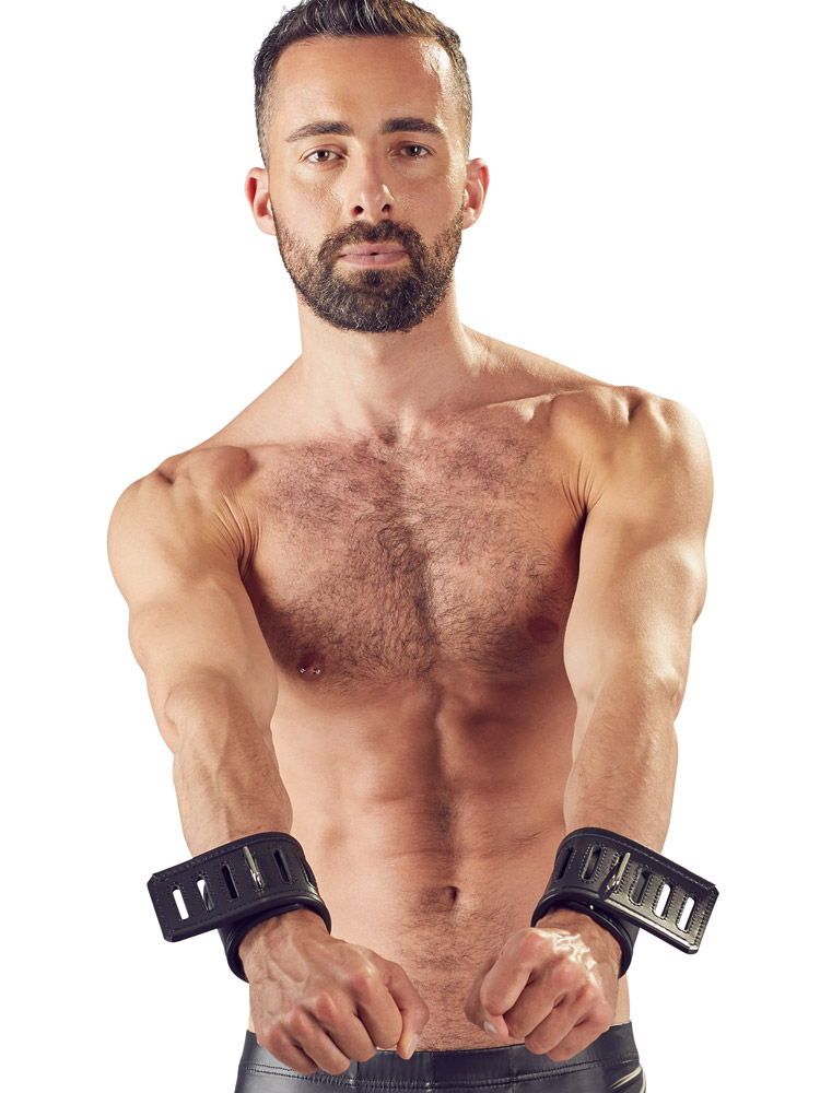 Leder-Handgelenksfesseln, schwarz
