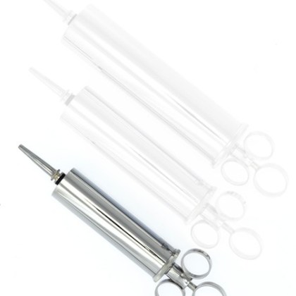 Edelstahl-Spritze 50ml, silber Edelstahl-Spritze 50ml, silber