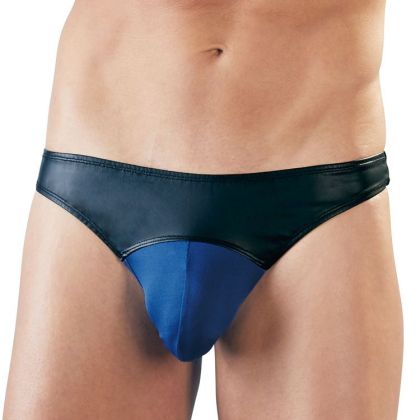 Wetlook-String, schwarz/royal (XL) Wetlook-String, schwarz/royal (XL)