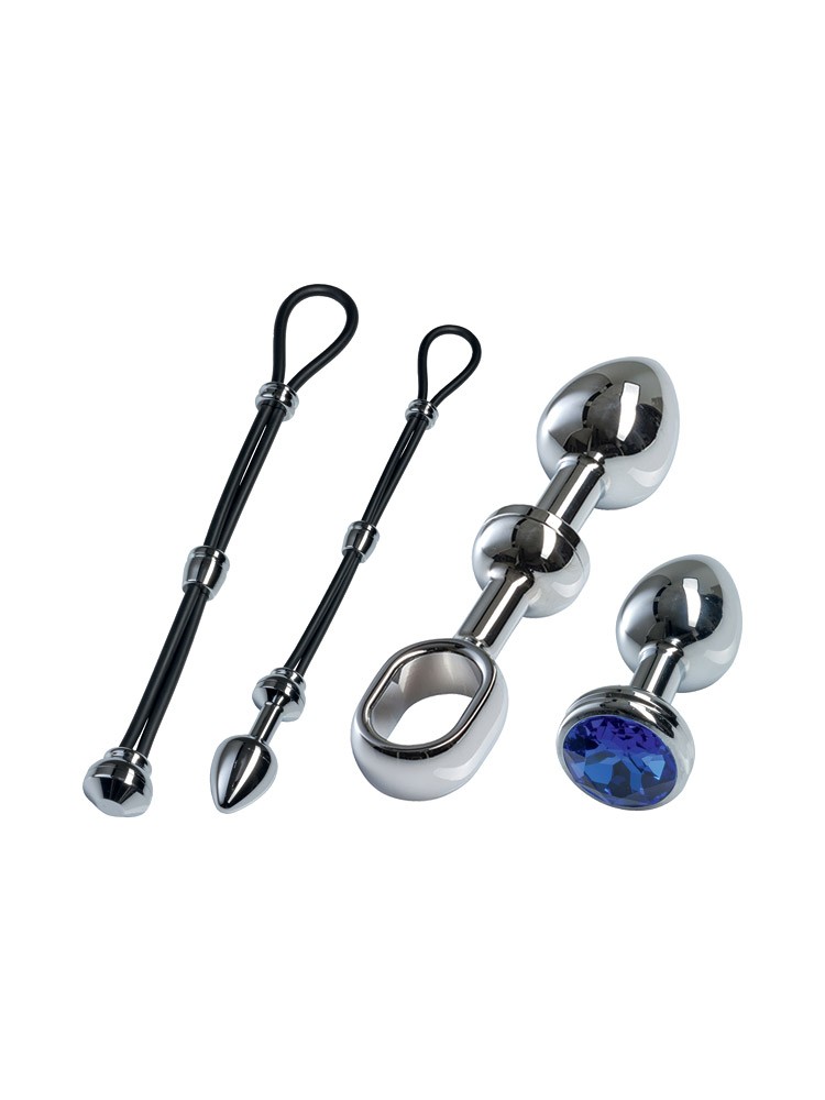 Malesation Alu Cock-Grip Set klein, silber/blau