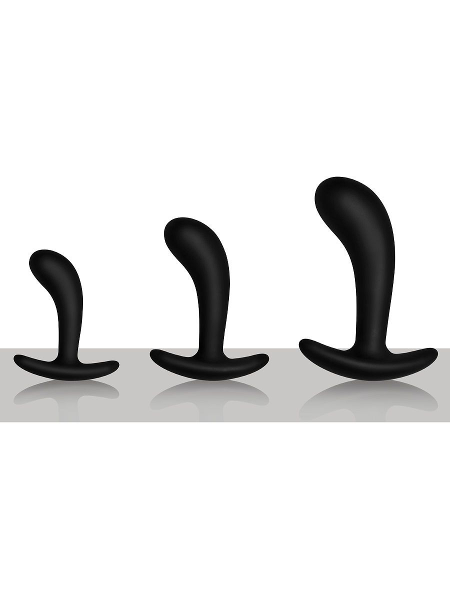 Master Series Dark Delights: 3-teiliges Analplug-Set, schwarz