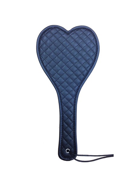 Lederklatsche Herz, schwarz