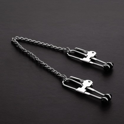 Triune Pressure Tit Lock Nipple Clamps: Edelstahl-Nippelklemmen mit Kette Triune Pressure Tit Lock Nipple Clamps: Edelstahl-Nippelklemmen mit Kette
