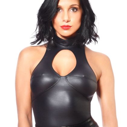Patrice Catanzaro Kate: Wetlook-Top, schwarz (XXL) Patrice Catanzaro Kate: Wetlook-Top, schwarz (XXL)