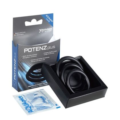 POTENZplus: Penisringe-Set, schwarz POTENZplus: Penisringe-Set, schwarz