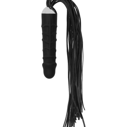 Ouch! Whip with Realistic Dildo: Peitsche mit Dildogriff, schwarz Ouch! Whip with Realistic Dildo: Peitsche mit Dildogriff, schwarz