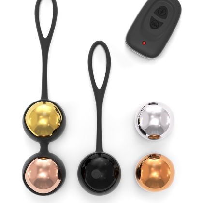 Dorcel Geisha Balls Remote Control: Vibro-Liebeskugel-Set, schwarz/metallic Dorcel Geisha Balls Remote Control: Vibro-Liebeskugel-Set, schwarz/metallic