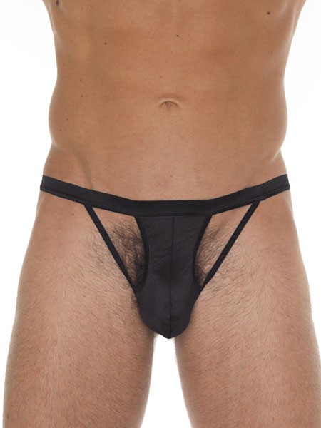 Caleb: String mit Riemchen, schwarz (One Size)