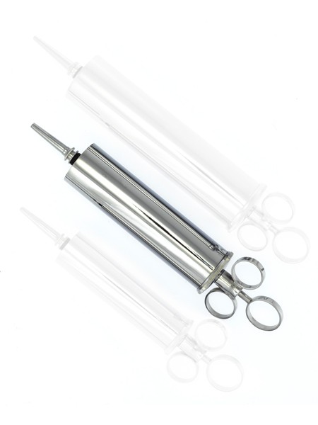 Edelstahl-Spritze 100ml, silber