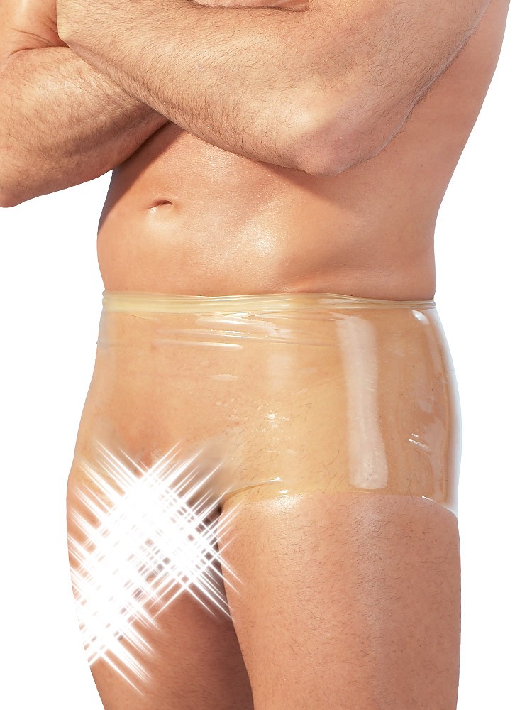 Latexpant mit Penishülle, transparent (L/XL)