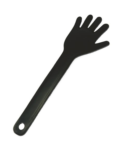 Lederklatsche Hand, schwarz