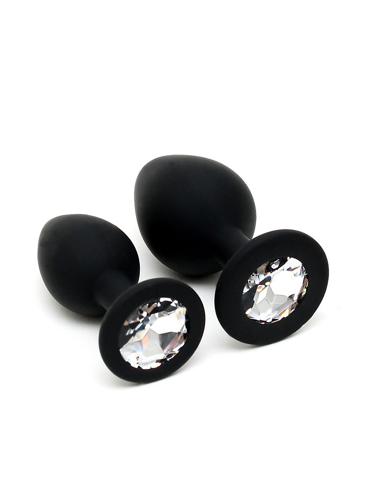 Buttplug Duo: Analplug-Set, schwarz