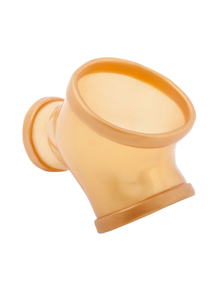 Toylie Gil: Latex-Penishülle mit Penis-/Hodenring, gold