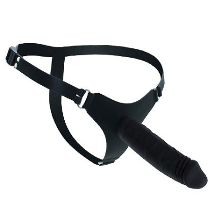 Silikon-Strap-On mit Dildo (17cm), schwarz Silikon-Strap-On mit Dildo (17cm), schwarz