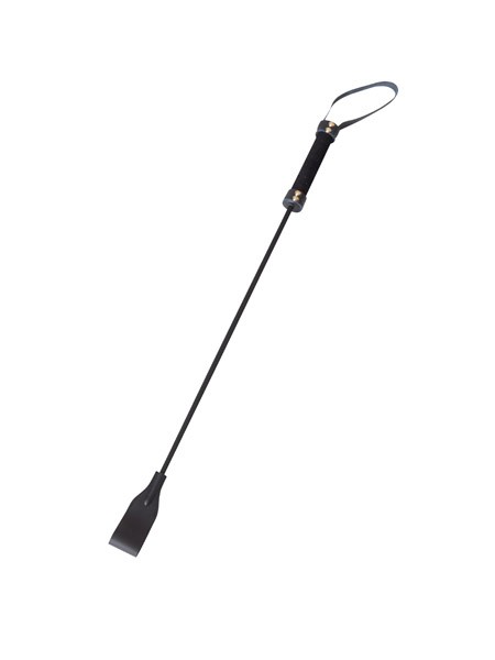 Kunststoff-Gerte mit Lederspitze, schwarz