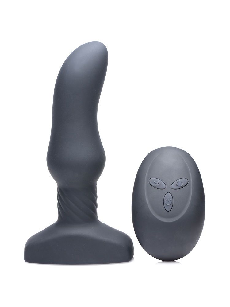 Slim M Curved Rimming Plug: Vibro-Analplug, schwarz