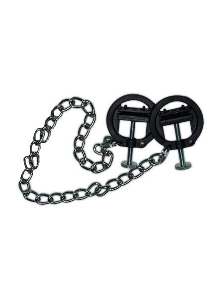 Nippelkette mit Schraubzwingen, schwarz