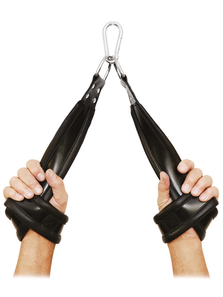 Xx-DreamsToys: Leder-Hängefesseln, schwarz