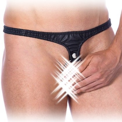 Leder-Taillengurt mit Penis-Hodenring, schwarz (L) Leder-Taillengurt mit Penis-Hodenring, schwarz (L)