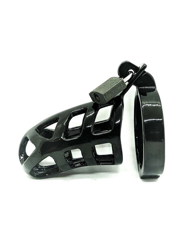 Black Label Stainless Steel Black Chastity Brutus: Edelstahl-Peniskäfig, schwarz (50mm)