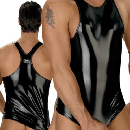 Eros Veneziani: Lackshirt, schwarz (L/XL) Eros Veneziani: Lackshirt, schwarz (L/XL)