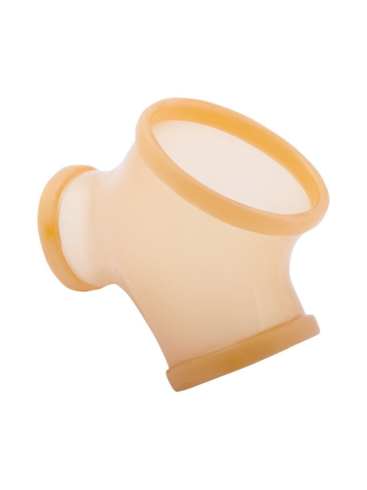 Toylie Gil: Latex-Penishülle mit Penis-/Hodenring, transparent