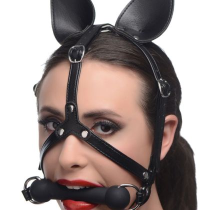 Master Series Dark Horse Pony Head: Kopf-Harness mit Knebel, schwarz Master Series Dark Horse Pony Head: Kopf-Harness mit Knebel, schwarz