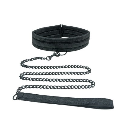 Midnight Lace Collar and Lesh: Halsband mit Leine, schwarz Midnight Lace Collar and Lesh: Halsband mit Leine, schwarz