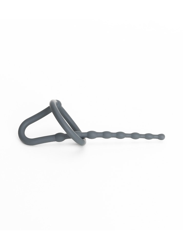 Sport Fucker Silicone Dipstick Sound: Eichelring mit Dilator, grau