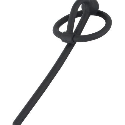 Piss Play: Penisplug mit Eichelring, schwarz Piss Play: Penisplug mit Eichelring, schwarz