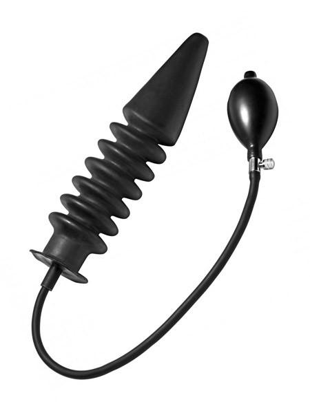 Master Series Accordion Inflatable XL Anal Plug: Analplug mit Pumpe, schwarz