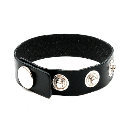 Leder-Penisriemen mit Druckknopf, schwarz Leder-Penisriemen mit Druckknopf, schwarz