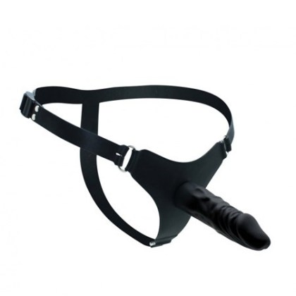 Silikon-Strap-On mit Dildo (12cm), schwarz Silikon-Strap-On mit Dildo (12cm), schwarz