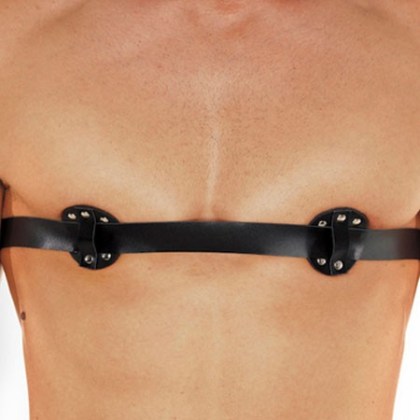 Leder-Brustgurt mit Innendornen, schwarz (One Size) Leder-Brustgurt mit Innendornen, schwarz (One Size)