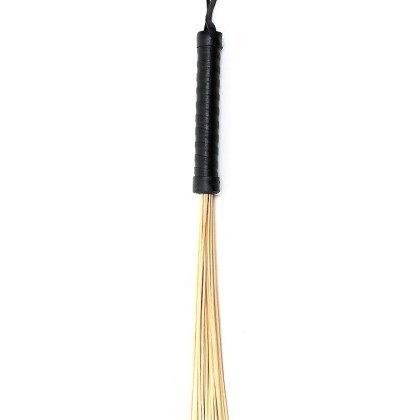 Rotan Flogger: Bambus-Peitsche mit Ledergriff, schwarz/bambus Rotan Flogger: Bambus-Peitsche mit Ledergriff, schwarz/bambus