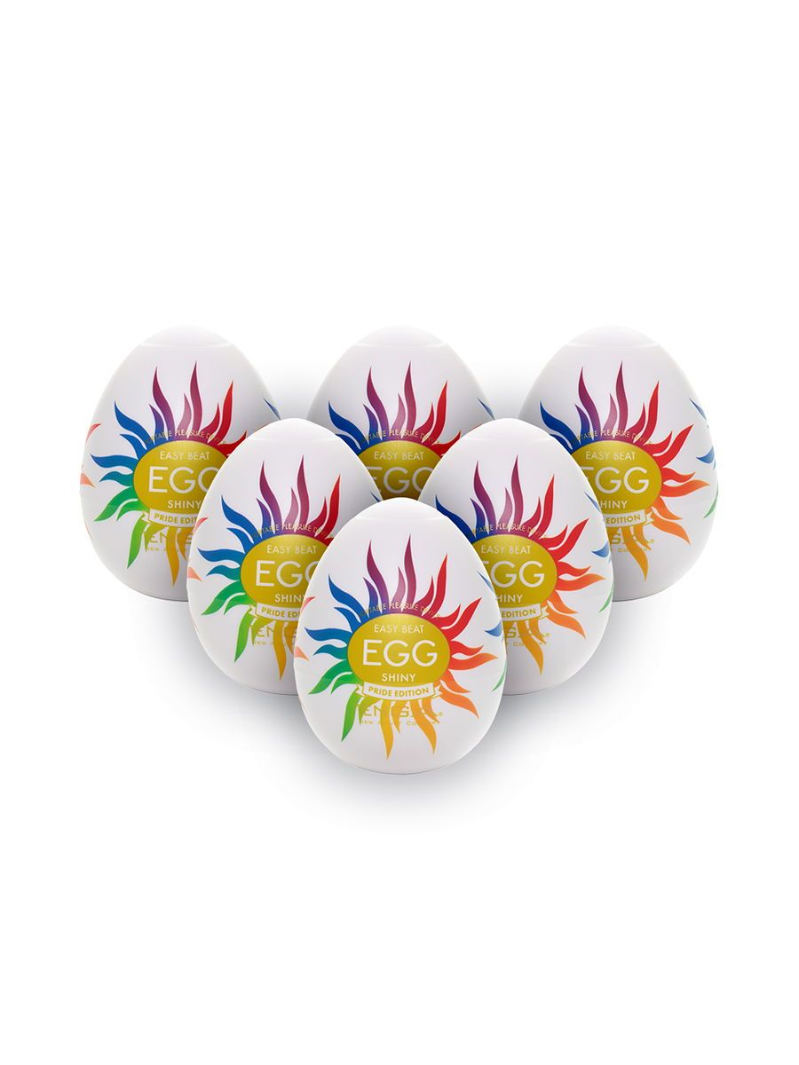 Tenga Egg Shiny Pride Edition: Einweg-Masturbator 6er Pack, weiß