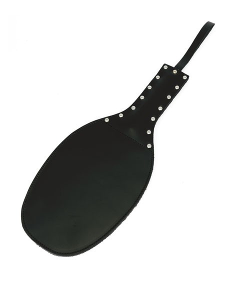 Lederpaddel mit Nietenverzierung, schwarz