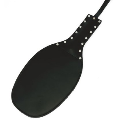 Lederpaddel mit Nietenverzierung, schwarz Lederpaddel mit Nietenverzierung, schwarz