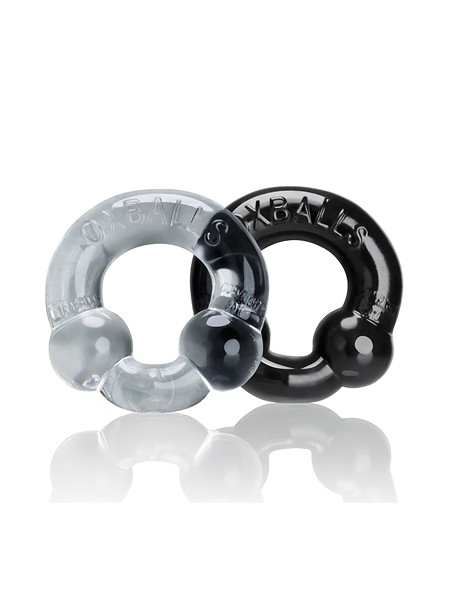 Ultraballs 2er Set Penisringe, schwarz/transparent