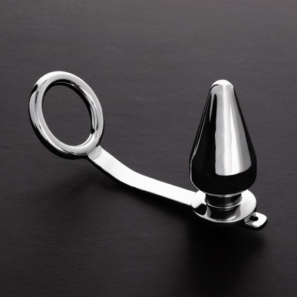 Triune Intruder with C-Ring: Edelstahl-Penis-/Hodenring mit Analplug (45mm) Triune Intruder with C-Ring: Edelstahl-Penis-/Hodenring mit Analplug (45mm)
