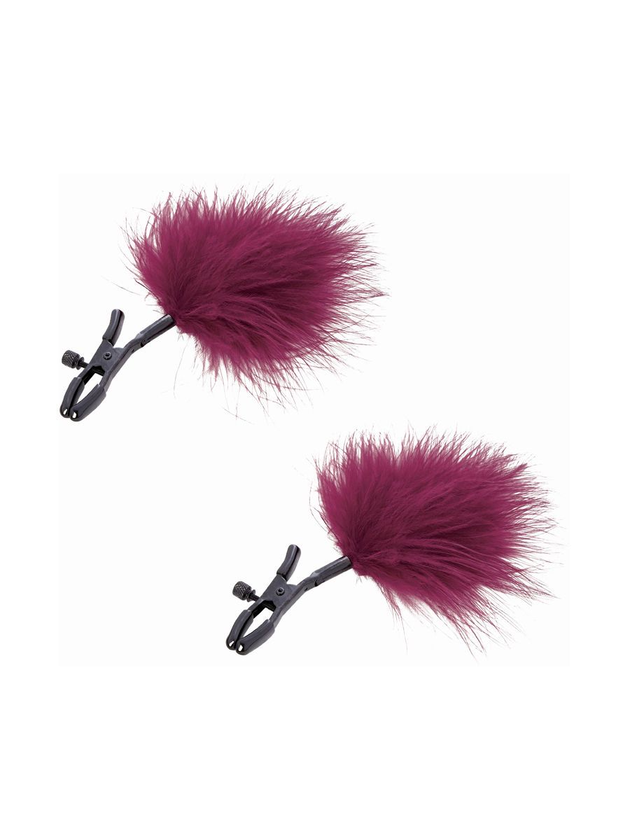 Sex & Mischief Enchanted Feather: Nippelklemmen, weinrot/schwarz